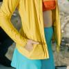 image:imageSwimZip Womens Long Sleeve Rash Guard with Pockets amp UPF 50 Sun ProtectionYellow