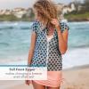 image:imageSwimZip Womens Plus Size Short Sleeve Rash Guard Zip Swim Shirt UPF 50Turquoise
