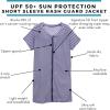 image:imageSwimZip Womens Plus Size Short Sleeve Rash Guard Zip Swim Shirt UPF 50White