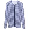 image:imageSwimZip Womens Long Sleeve Rash Guard Zip Swim Shirt SPF 50Stunner Blue Stripe
