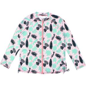 image:imageSwimZip Womens Long Sleeve Rash Guard Shirt with UPF 50 Sun ProtectionPalm