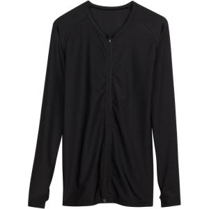 image:imageSwimZip Womens Long Sleeve Rash Guard Zip Swim Shirt SPF 50All Black