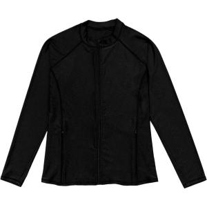image:imageSwimZip Womens Long Sleeve Rash Guard with Pockets amp UPF 50 Sun ProtectionBlack