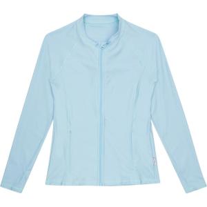 image:imageSwimZip Womens Long Sleeve Rash Guard with Pockets amp UPF 50 Sun ProtectionDream Blue
