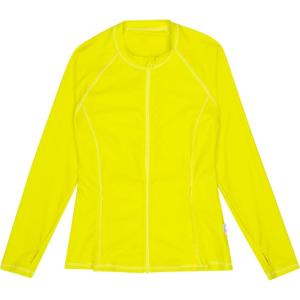 image:imageSwimZip Womens Long Sleeve Rash Guard with Pockets amp UPF 50 Sun ProtectionSulphur Yellow