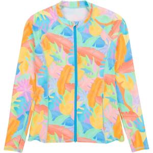 image:imageSwimZip Womens Long Sleeve Rash Guard with Pockets amp UPF 50 Sun ProtectionVibrant Vacay