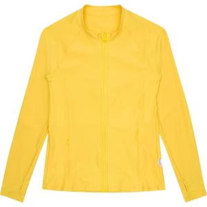 image:imageSwimZip Womens Long Sleeve Rash Guard with Pockets amp UPF 50 Sun ProtectionYellow