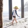 image:imageSwimZip Kids Long Sleeve Rash Guard  Euro Shorties UPF 50 Swimsuit SetPineapple