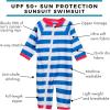 image:imageSwimZip Little Boy Long Sleeve Sunsuit with UPF 50 Sun Protection Blue Crab 2T