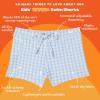 image:imageSwimZip Shorties  UPF 50 Swim Shorts  Baby Toddler and Kids  Boys or GirlsBlue Gingham