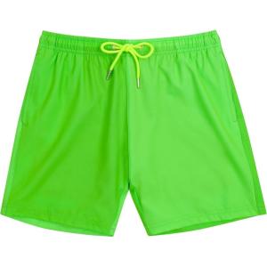 image:imageSwimZip Boys Swim Trunks with Boxer Brief Liner and UPF 50 Sun ProtectionNeon Green