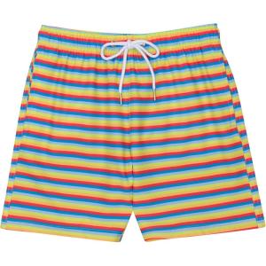 image:imageSwimZip Boys Swim Trunks with Boxer Brief Liner and UPF 50 Sun ProtectionSunny Stripe