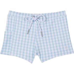 image:imageSwimZip Shorties  UPF 50 Swim Shorts  Baby Toddler and Kids  Boys or GirlsBlue Gingham