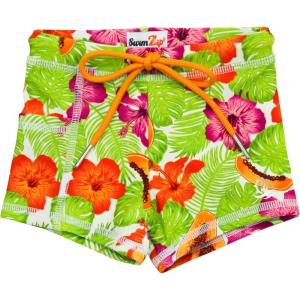 image:imageSwimZip Shorties  UPF 50 Swim Shorts  Baby Toddler and Kids  Boys or GirlsHibiscus