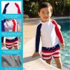 image:imageSwimZip Boys Long Sleeve Rash Guard amp Swim Shorts Set  UPF 50 Sun ProtectionAmericana
