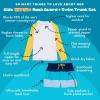 image:imageSwimZip Boys Long Sleeve Rash Guard amp Swim Shorts Set  UPF 50 Sun ProtectionColor Pop