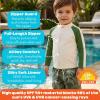 image:imageSwimZip Boys Long Sleeve Rash Guard amp Swim Shorts Set  UPF 50 Sun ProtectionHawaiian Rainforest