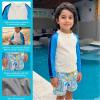 image:imageSwimZip Boys Long Sleeve Rash Guard amp Swim Shorts Set  UPF 50 Sun ProtectionMediterranean Lemons