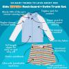 image:imageSwimZip Boys Long Sleeve Rash Guard amp Swim Shorts Set  UPF 50 Sun ProtectionSunny Stripe