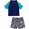 image:imageSwimZip Boys Short Sleeve Rash Guard amp Swim Shorts Set  UPF 50 Sun ProtectionDeep Dive