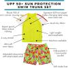 image:imageSwimZip Boys Short Sleeve Rash Guard amp Swim Shorts Set  UPF 50 Sun ProtectionHibiscus