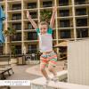 image:imageSwimZip Boys Short Sleeve Rash Guard amp Swim Shorts Set  UPF 50 Sun ProtectionRainbow