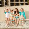 image:imageSwimZip Boys Short Sleeve Rash Guard amp Swim Shorts Set  UPF 50 Sun ProtectionRainbow