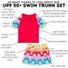 image:imageSwimZip Boys Short Sleeve Rash Guard amp Swim Shorts Set  UPF 50 Sun ProtectionSurfs Up