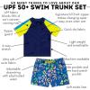 image:imageSwimZip Boys Short Sleeve Rash Guard amp Swim Shorts Set  UPF 50 Sun ProtectionTropadelic