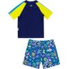 image:imageSwimZip Boys Short Sleeve Rash Guard amp Swim Shorts Set  UPF 50 Sun ProtectionTropadelic