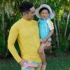 image:imageSwimZip Boys Short Sleeve Rash Guard amp Swim Shorts Set  UPF 50 Sun ProtectionVibrant Vacay