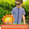 image:imageSwimZip UPF 50 Short Sleeve Rash Guard for Boys and Girls  Baby Toddler KidsNavy Stripe