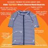image:imageSwimZip UPF 50 Short Sleeve Rash Guard for Boys and Girls  Baby Toddler KidsNavy Stripe