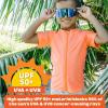 image:imageSwimZip UPF 50 Short Sleeve Rash Guard for Boys and Girls  Baby Toddler KidsNeon Orange