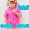 image:imageSwimZip UPF 50 Short Sleeve Rash Guard for Boys and Girls  Baby Toddler KidsNeon Pink