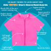 image:imageSwimZip UPF 50 Short Sleeve Rash Guard for Boys and Girls  Baby Toddler KidsNeon Pink