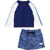 image:imageSwimZip Boys Long Sleeve Rash Guard amp Swim Shorts Set  UPF 50 Sun ProtectionOcean Breeze