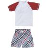 image:imageSwimZip Boys Short Sleeve Rash Guard amp Swim Shorts Set  UPF 50 Sun ProtectionSurfer Dude Red