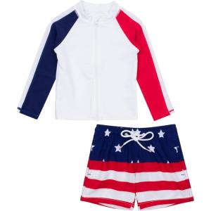 image:imageSwimZip Boys Long Sleeve Rash Guard amp Swim Shorts Set  UPF 50 Sun ProtectionAmericana