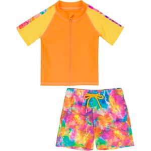 image:imageSwimZip Boys Short Sleeve Rash Guard amp Swim Shorts Set  UPF 50 Sun ProtectionImpressions