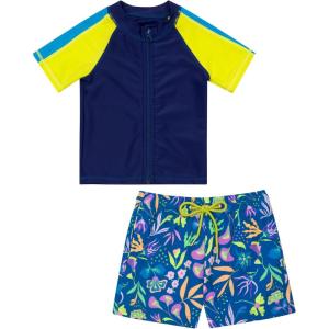 image:imageSwimZip Boys Short Sleeve Rash Guard amp Swim Shorts Set  UPF 50 Sun ProtectionTropadelic