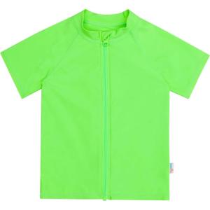 image:imageSwimZip UPF 50 Short Sleeve Rash Guard for Boys and Girls  Baby Toddler KidsNeon Green