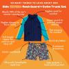 image:imageSwimZip Boys Long Sleeve Rash Guard amp Swim Shorts Set  UPF 50 Sun ProtectionDeep Dive