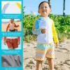image:imageSwimZip Boys Long Sleeve Rash Guard amp Swim Shorts Set  UPF 50 Sun ProtectionGamified