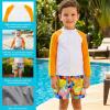 image:imageSwimZip Boys Long Sleeve Rash Guard amp Swim Shorts Set  UPF 50 Sun ProtectionJoyful