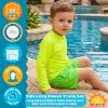 image:imageSwimZip Boys Long Sleeve Rash Guard amp Swim Shorts Set  UPF 50 Sun ProtectionNeon Green