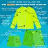 image:imageSwimZip Boys Long Sleeve Rash Guard amp Swim Shorts Set  UPF 50 Sun ProtectionNeon Green