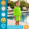 image:imageSwimZip Boys Long Sleeve Rash Guard amp Swim Shorts Set  UPF 50 Sun ProtectionNeon Sunrise