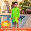 image:imageSwimZip Boys Long Sleeve Rash Guard amp Swim Shorts Set  UPF 50 Sun ProtectionNeon Sunrise