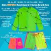 image:imageSwimZip Boys Long Sleeve Rash Guard amp Swim Shorts Set  UPF 50 Sun ProtectionNeon Sunrise